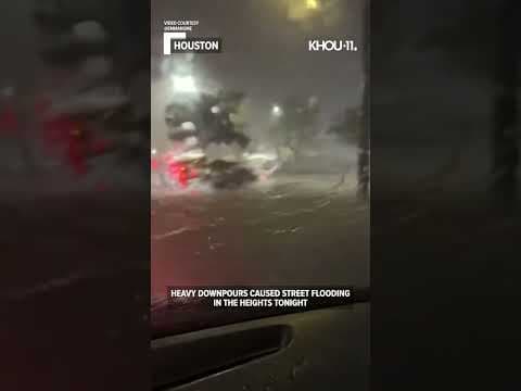 Heavy downpours cause street flooding in Houston #shorts #short