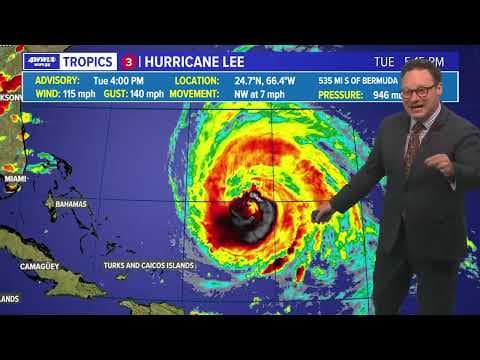 Tuesday afternoon Hurricane Lee Update: Still a major hurricane