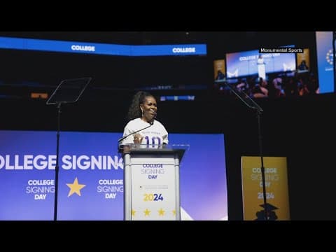 Michelle Obama surprises guests at DC College Signing Day | Get Uplifted