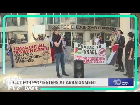 Supporters gather outside courthouse to rally for pro-Palestine protestors arrested at USF
