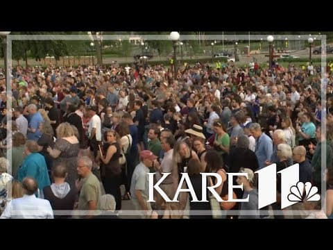 Hundreds gather at State Capitol for vigil honoring Melissa and Mark Hortman