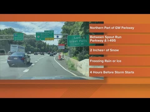 New wintry weather rules for the George Washington Memorial Parkway