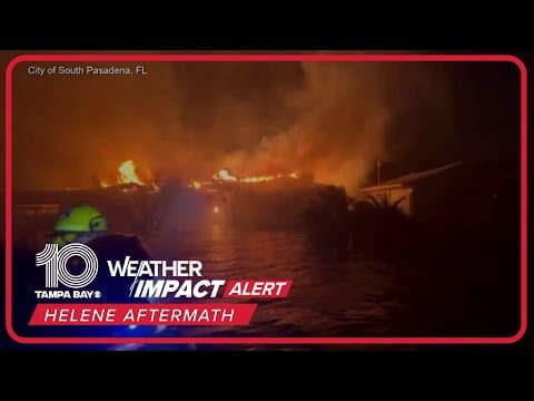 Search and rescue teams find house on fire while looking for survivors of Hurricane Helene