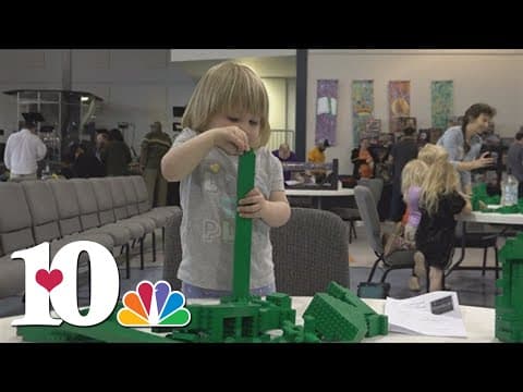 People showing their creativity at Brick Blast