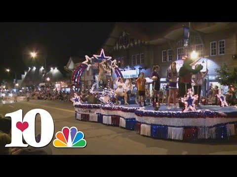 Midnight Parade kicks off with floats and festivities, marching through downtown Gatlinburg