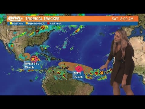 Saturday, 10am Tropical Update: Tropical Storm Beryl could become first major hurricane