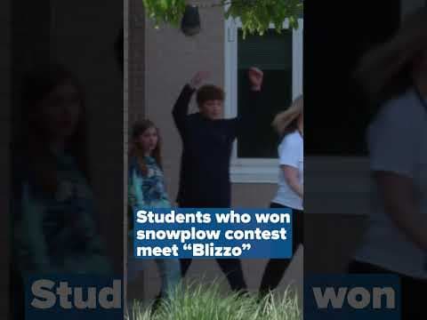 Blizzo the snowplow visits #Minnesota students! #shorts #kare11 #lizzo