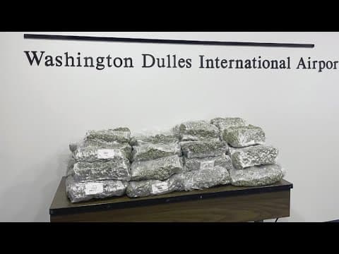 43 pounds of marijuana found in woman's luggage at Dulles Airport