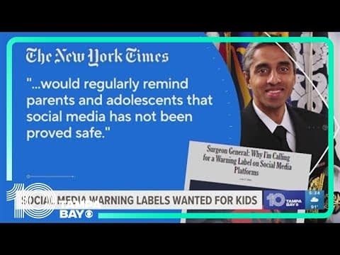 US Surgeon General requests warning labels for the effects of social media