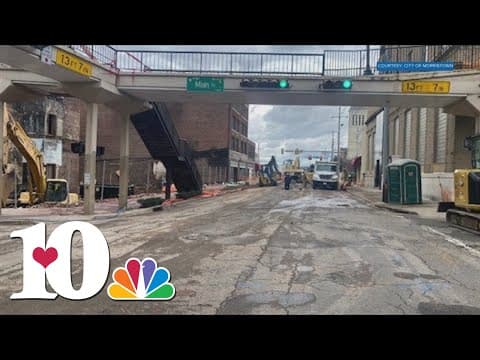 Road work continues in downtown Morristown on Cumberland Street