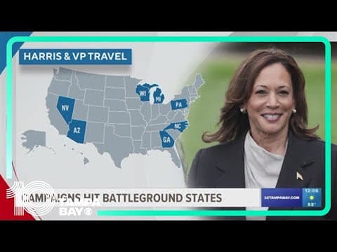Harris and Trump campaigns hit battleground states as 2024 election approaches