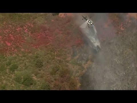 Water drops aid crews in putting out vegetation fire in Julian near SR-79