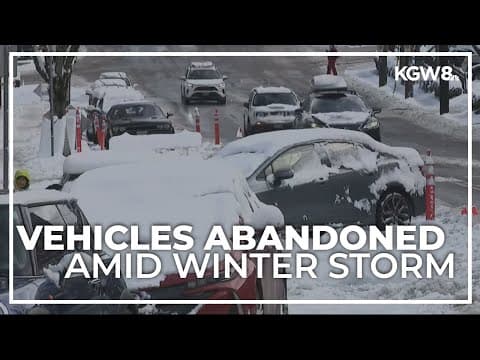 Portland historic winter storm forces drivers to leave cars behind