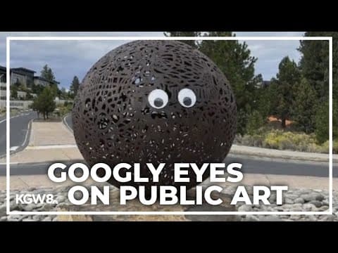 Googly eyes go viral after appearing on public art in Bend