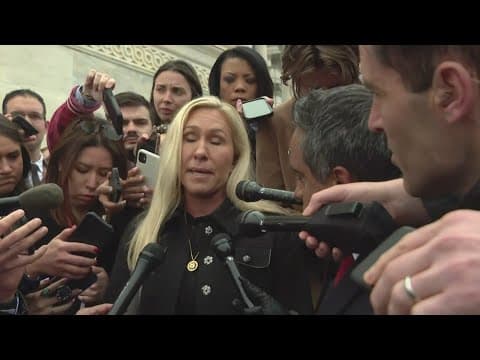 Rep. Majorie Taylor Green announces motion to vacate Speaker Mike Johnson