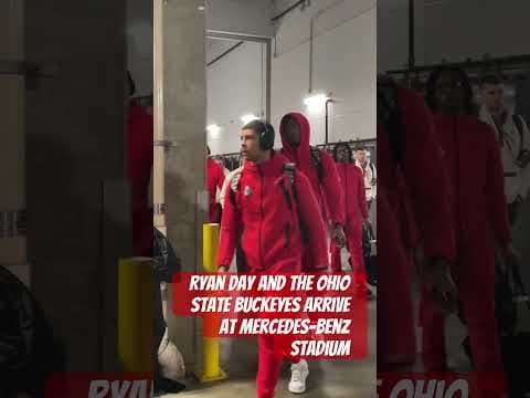 Ryan Day and the Ohio State Buckeyes arrive at Mercedes-Benz Stadium for national championship game