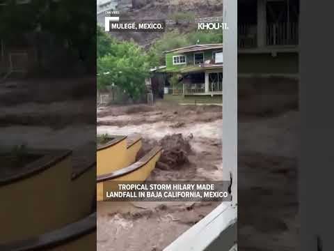 Tropical Storm Hilary: Landfall and flooding in Baja California #shorts