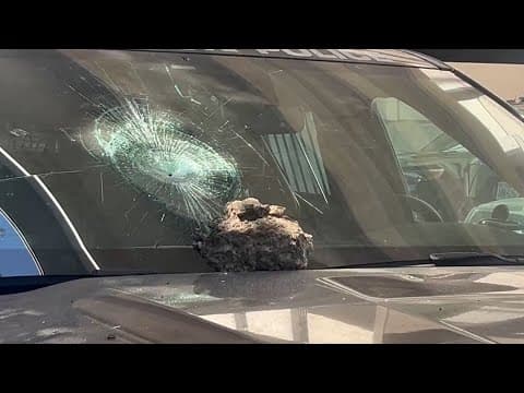 Raw video: Windshields smashed on several HPD patrol cars near George R. Brown Convention Center