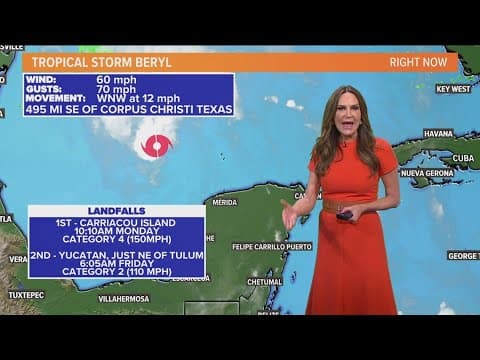Tropical Storm Beryl update: Here's the latest timeline and track