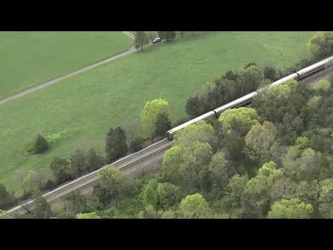 LIVE: Sky9 is over a train that crashed into a truck in Bristow