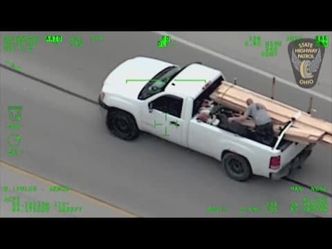 Dangerous chase in Ohio caught on camera where man tried to throw boards at police cars