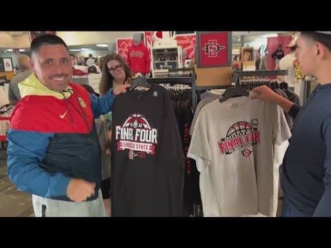 Aztecs coach and players speak out before match up, as Final Four merch flies off shelves