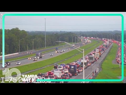 Crash causing major delays along I-75 in Hillsborough County