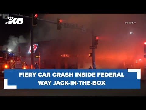 BREAKING: Fiery car crash inside Federal Way restaurant
