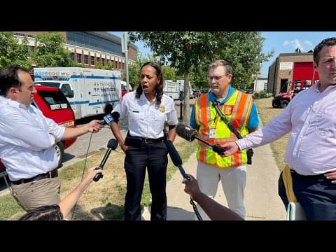 Minneapolis Fire Dept. briefing on gas leak evacuations at U of M