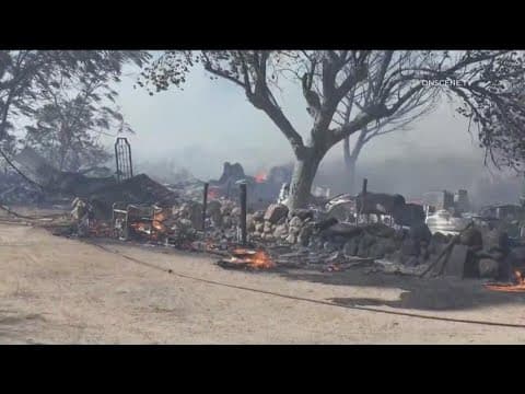 Border 32 Fire east of Dulzura grows quickly burning thousands of acres