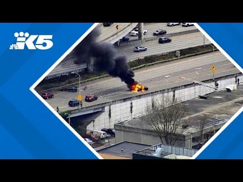 Crews respond to car fire on I-5