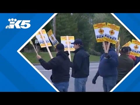 Boeing firefighters picket outside Renton facility amid contract dispute