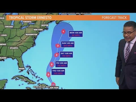 Tropical storm Ernesto moves away from Puerto Rico
