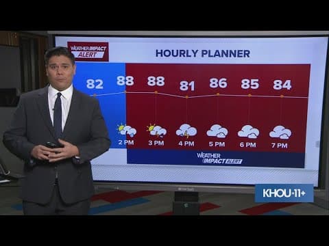 Heavy rain expected toward Houston roadways.