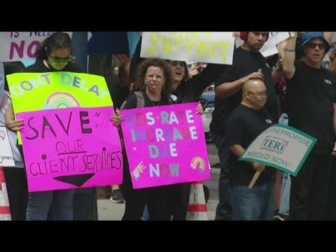 Disability workers call on Gov. Newsom to reinstate pay raises in budget proposal