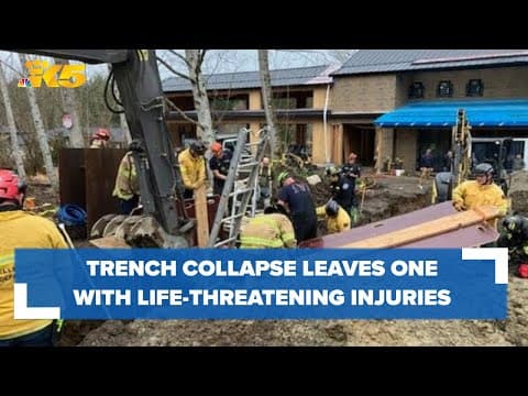 One person sustains life-threatening injuries after trench collapses in Sammamish