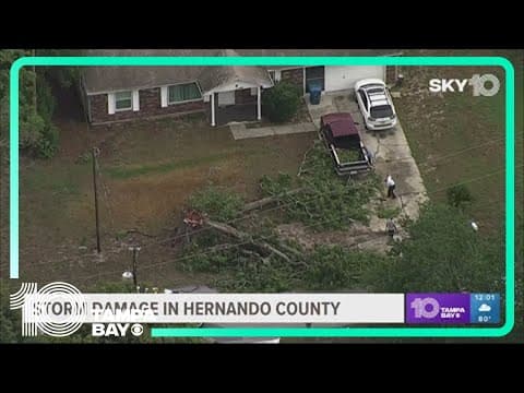 Storm damage left behind in parts of Tampa Bay, some without power