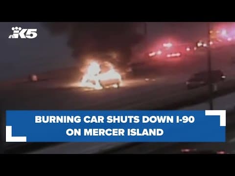 Burning car on Mercer Island