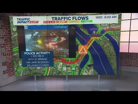 Traffic Impact Alert | Oct. 1, 2025 | Crash on I-395 southbound