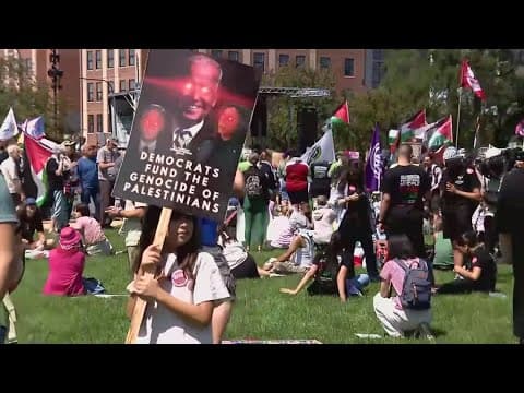 Protesters rally outside of Democratic National Convention as Chicago officials pledge to keep peace