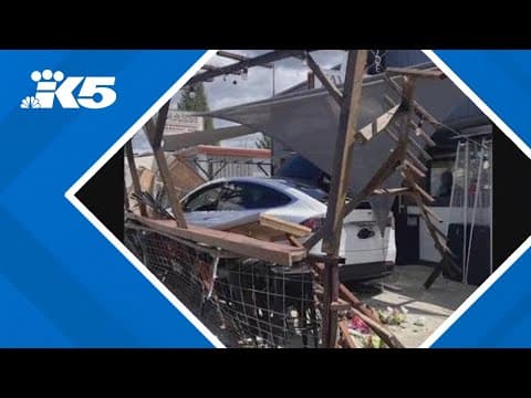Video shows Tesla crashing into Olympia restaurant patio