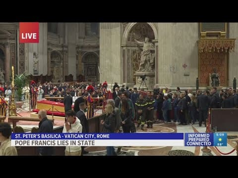 Thousands file in to pay respects as Pope Francis lies in state at St. Peter's Basilica
