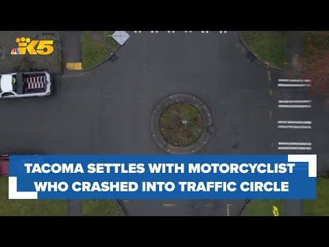 Tacoma agrees to $60K settlement with man who crashed into traffic circle on his motorcycle