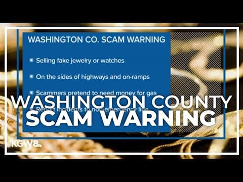 Washington County Sheriff's Office warns of fake jewelry scam