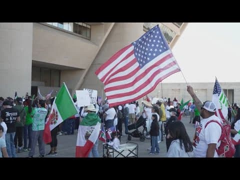 Protestors gathered in downtown Dallas to oppose deportation policies