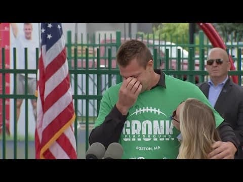 Rob Gronkowski gets emotional at Gronk Playground opening in Boston