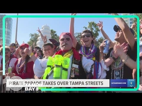 Pirates invade downtown Tampa for the Gasparilla Pirate Fest