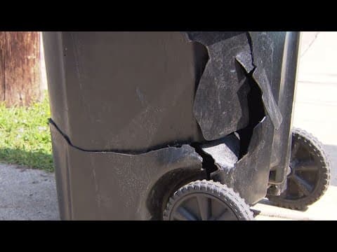 More trash can carnage in San Diego as city trash trucks destroy garbage bins