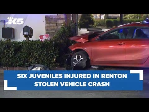 BREAKING: Police say 6 kids injured after their stolen car crashed in Renton