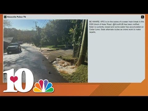 Water main break temporarily closes Aster Road